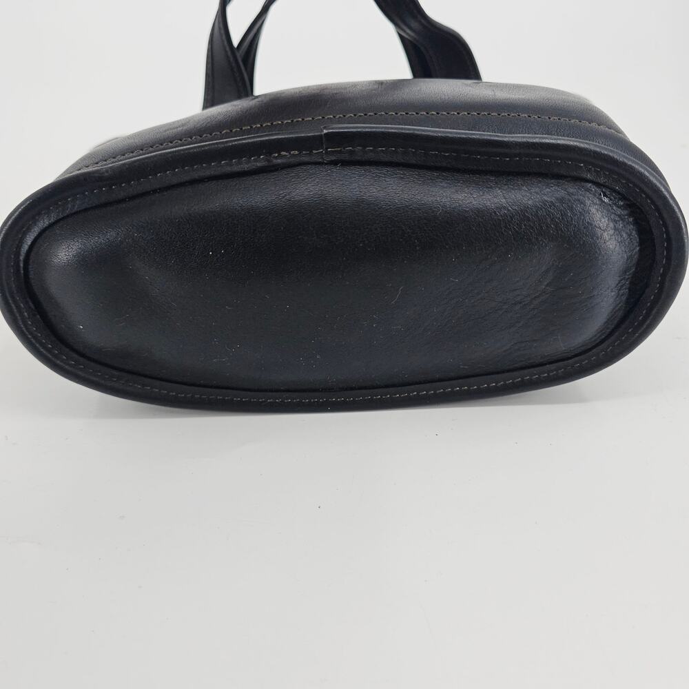 Vintage Coach 9301 Bleecker Small Basket Black Leather Double Handle Bag Purse - Picture 5 of 15